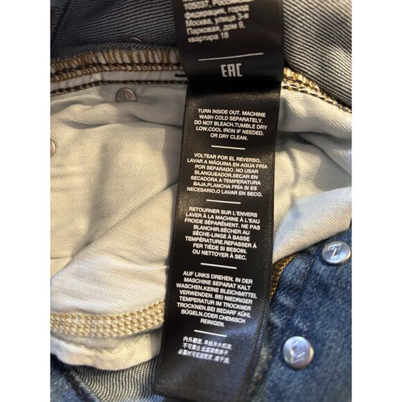 7 FOR ALL MANKIND High Waist Crop Straight Leg Jeans Distressed Women's Size 29 - Picture 9 of 15